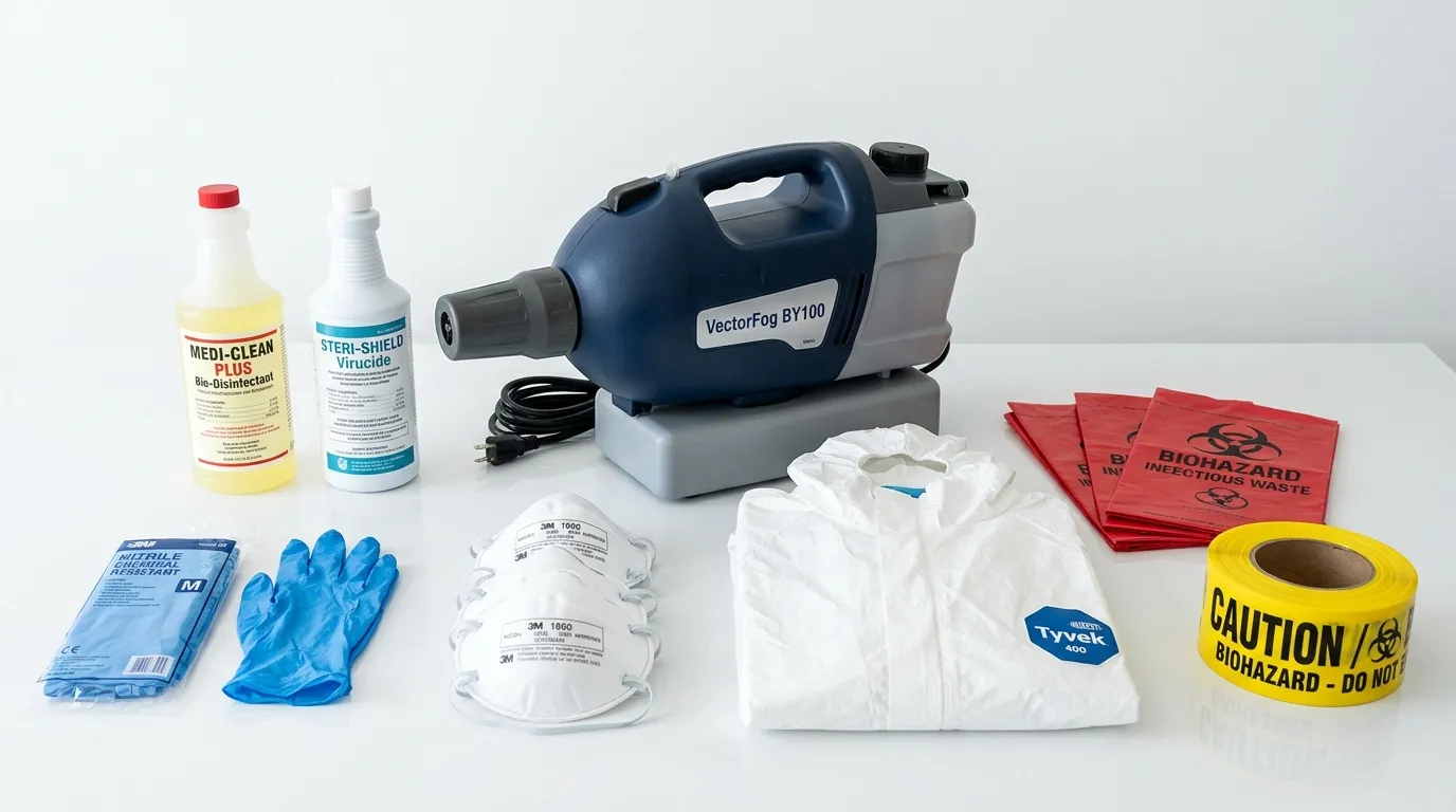 Professional biohazard remediation crew working in West Orange