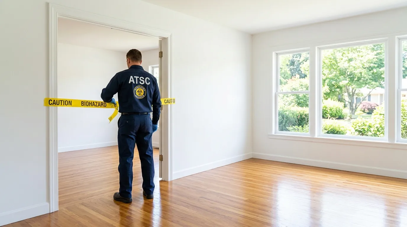 Certified biohazard cleanup crew performing Crime Scene Cleanup in West Orange